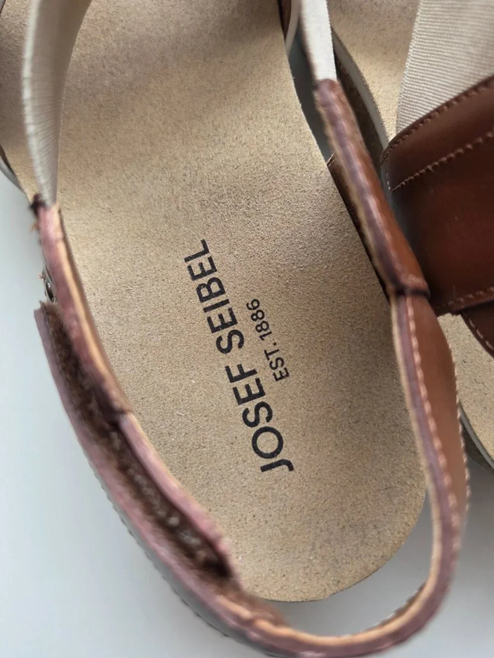 Josef Seibel Quinn Sandals Size EU 37 US 6.5 White Brown Neutral Comfort Classic